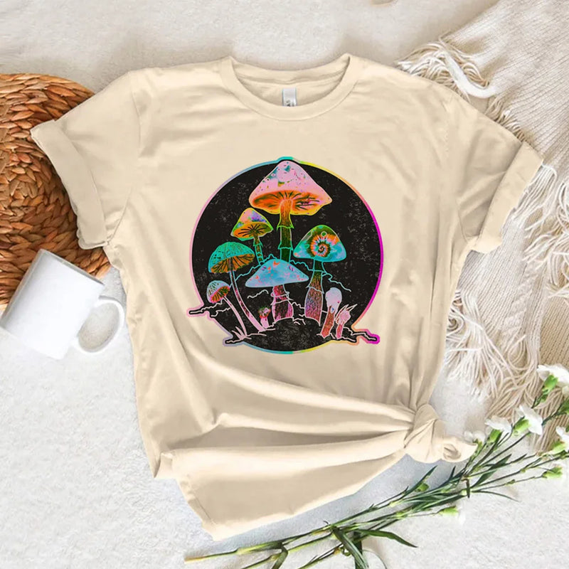 Mushrooms t-shirts women graphic anime streetwear top female harajuku clothes