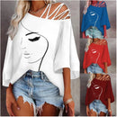 the GLAM LASH - Casual Summer Print Hollow Out Female Sexy Loose T-Shirts for Women