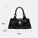 the WESTERN STAR - Gothic Star Girl Black Bag, Women Vintage Handbag, Fashion Shoulder Bag, Large Capacity PU Crossbody, Goth Purse/Punk Tote Bags