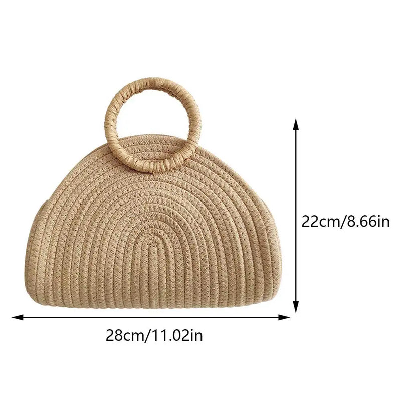 the BOHO TACO - Handwoven Shoulder Purse Chic Cotton Rope Holiday Travel Handbag, Retro Rattan Bag Vacation Bag for Women and Girls