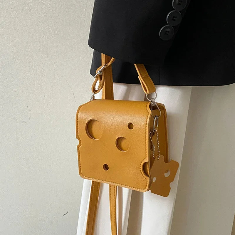 the CHEESE BALL - Cheese Shaped Mini Bags for Women, New Cute Purses and Handbags, Female Small Crossbody Shoulder Bag