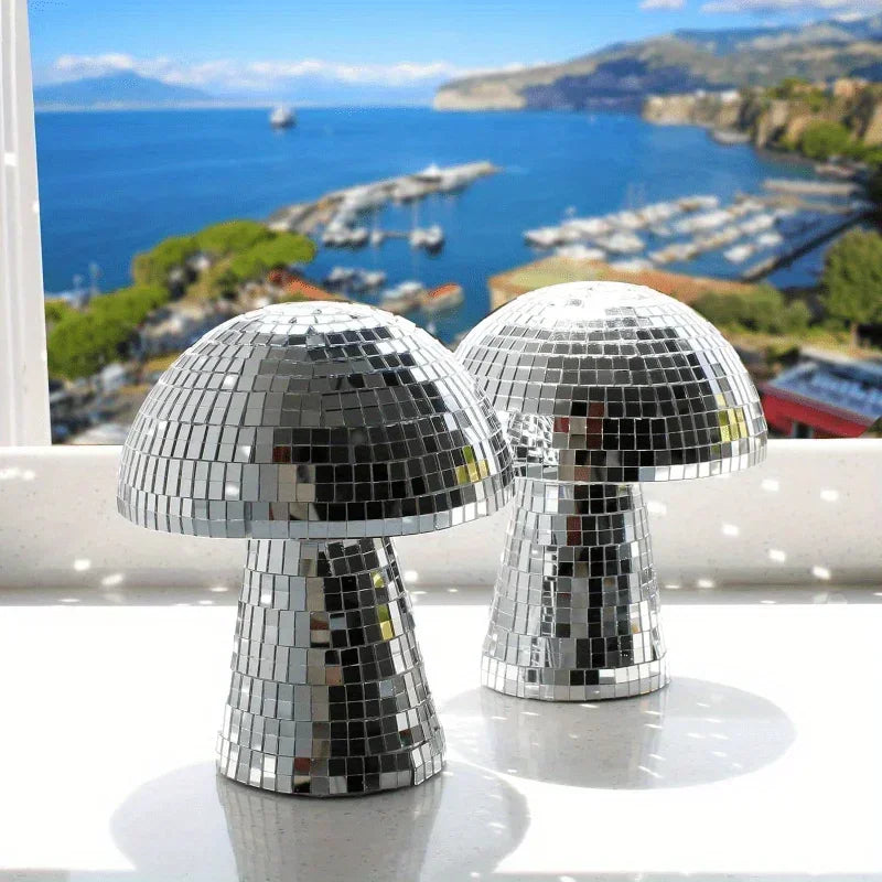 the MUSHROOM DISCO - Mushroom Disco Ball Mirror Reflective Ornament Decoration