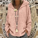 the ASPEN - Women's Winter/Autumn Solid Color Long Sleeve Braided Hooded Oversized Knitted Boho Pullover Sweaters