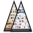 the GEMSTOME PYRAMID - 36 PCS/Box Natural Healing Crystals Mineral Specimens Irregular Tumbled Stones Rock Collection Box For Kids Research Teaching