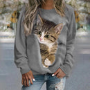 the SNUGGLE PET - Cute Sleeping Cat 3D Print O-Neck Fashion Graphic Hoodies Women Sweatshirts/Pullovers