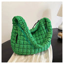 the PUFFY BOHO - Casual Ruched Hobos, Women Shoulder Bags, Quilted Padded Crossbody Bag, Large Capacity Nylon Puffer Tote Bag, Big Shopper Purses