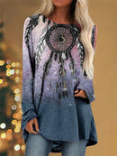 the DREAMCATCHER - Women's Fashion Vintage Indian Style Long Sleeve Tunic Tops