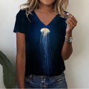 the DEEP DIVE - Summer 3D Print Sea Turtle V-Neck Oversized T-Shirts for Women