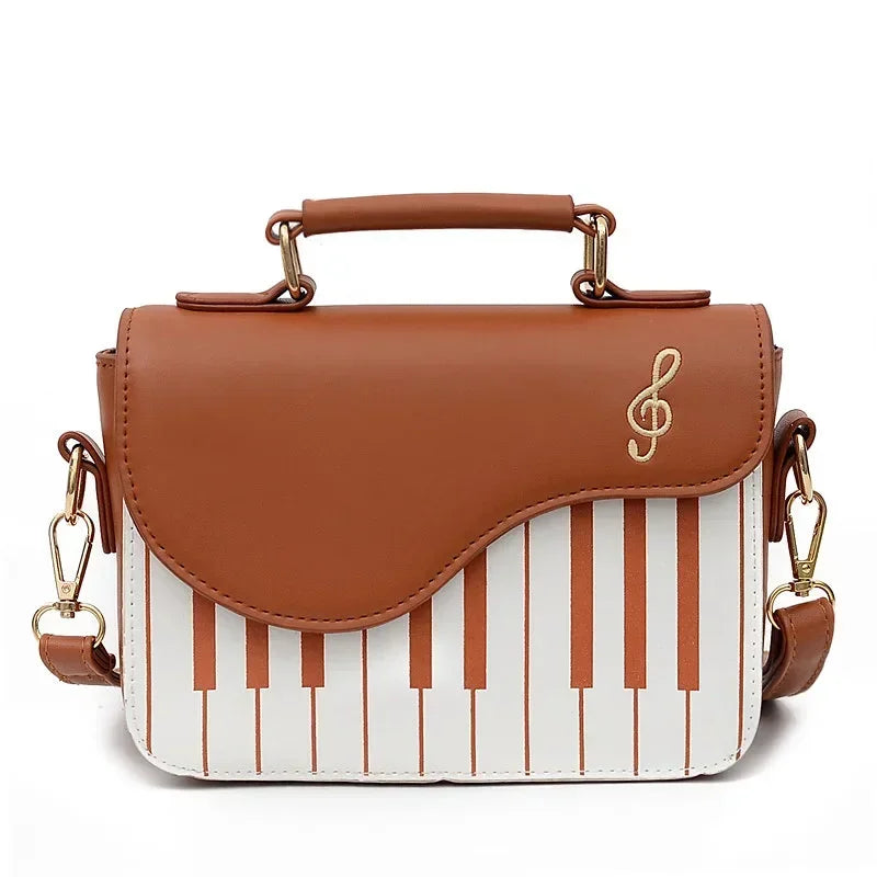 the KEYBOARD - Piano Design Women Shoulder Bags, PU Leather Messenger Bag, Handbag Fashion Crossbody Bag/Pocket Coin Purse