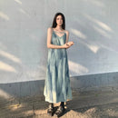 the WHISPER - Women Tie Dye Suspender Loose Lazy Long Summer Seaside Vacation Dress