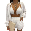 the BIKINI PARTY - Summer Beach Fashion Spring Sling Tops Long Shirt Short Pants 3-Piece Sets for Women