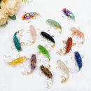 the LUCKY KOI - 2.3' Natural Crystal Stone Gravel Lucky Koi Fish Figurine, Resin Mini Quartz Fancy Carp Statue, Home Decor Desk Ornament Gift