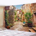 the ALLEY - Garden Posters for Outside, Large Tapestry Street Alley Landscape, Bohemian Wall Hanging Decor