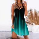 the HOT GIRL SUMMER - Beach Printed Sleeveless Boho Casual Hollow Out Short Dress for Women