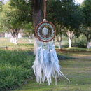 the FEATHER DREAM CATCHER - Natural Agate Dream Catchers, 7 Chakra Crystal Gemstone Dream Catcher, Tree Life Crystal Feather Dream Catchers, Bedroom Hangings