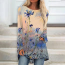 the TUNIC - Floral Painting 3D Print Long Sleeve Fashion Long Tunic Tops for Women