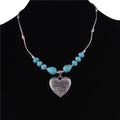 the STATEMENT - Bohemia Turquoise Stone Necklace for Women Chokers Handmade Pendants Necklaces Statement Jewelry