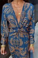 the ELEGANT BOHO - Sexy V-Neck Casual Comfortable Medium Length Dress for Women