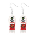 the PANTRY - Canned Bottle Snack Design Dangle Earrings, Cute Acrylic Jewelry Creative Food Ornaments