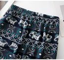 the SACRED ELEPHANT - Wide Leg High Waist Elephant Print Thin Straight Casual Bottoms Boho Pants