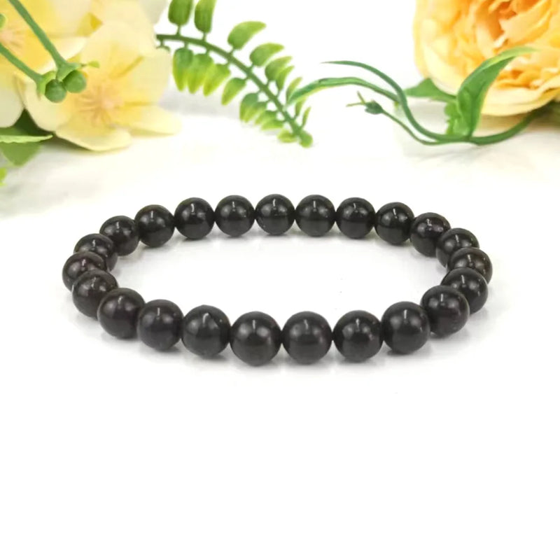 the SHUNGITE - 6MM/8MM Black Russia Shungite Bracelet Beads, Real Natural Crystal Jewelry Energy Stone For Health Care Healing Fengshui