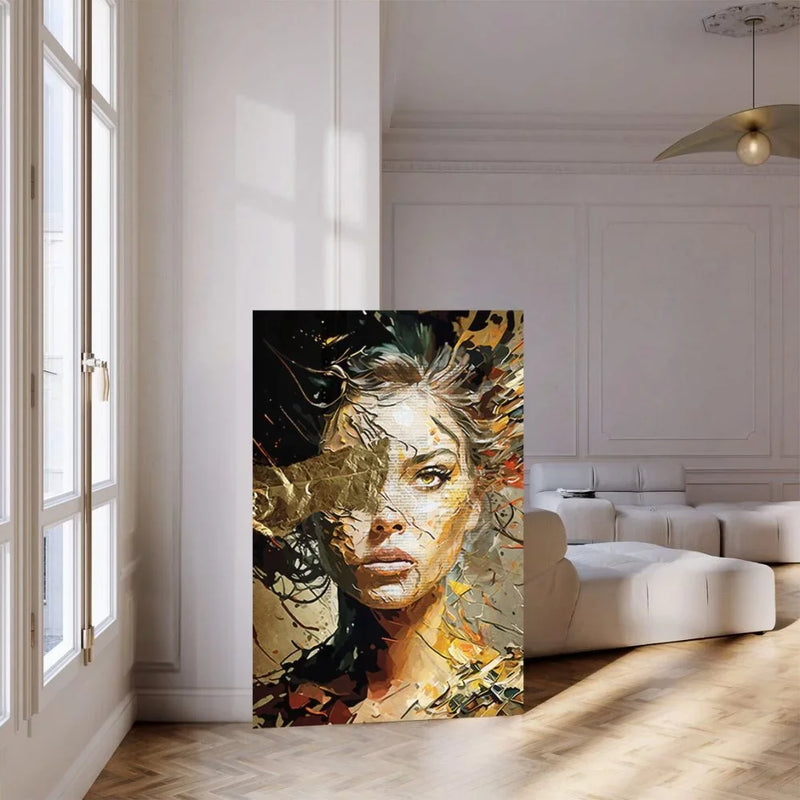 the BOHO BEAUTY - Nordic Boho Fashion Glasses Woman with Flowers Wall Art, Canvas Painting Butterfly with Girl Portrait Poster Prints Mural Picture