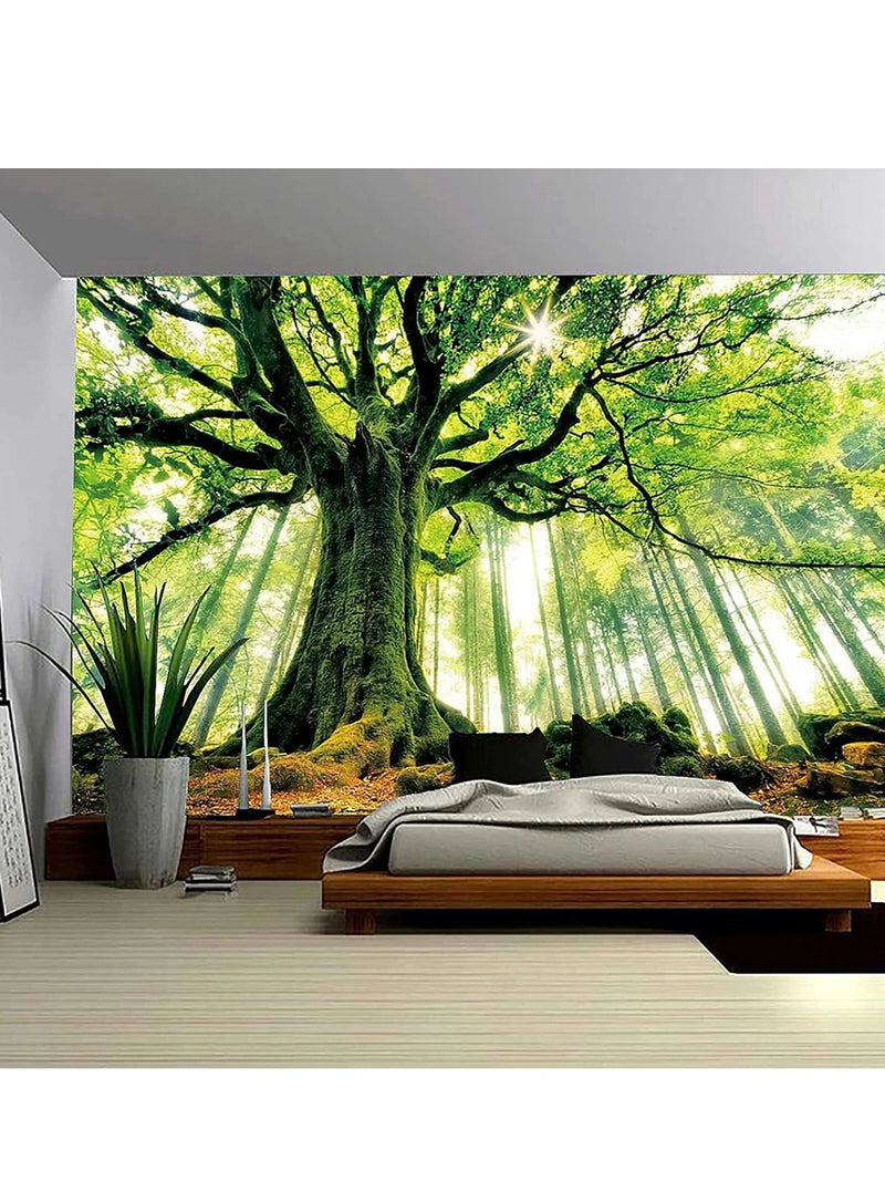 the ENCHANTED FOREST - Natural Forest Tree Wall Tapestry, 3D Printed Wall Art, Wall Hanging Bedroom Living Room Dormitory Decoration