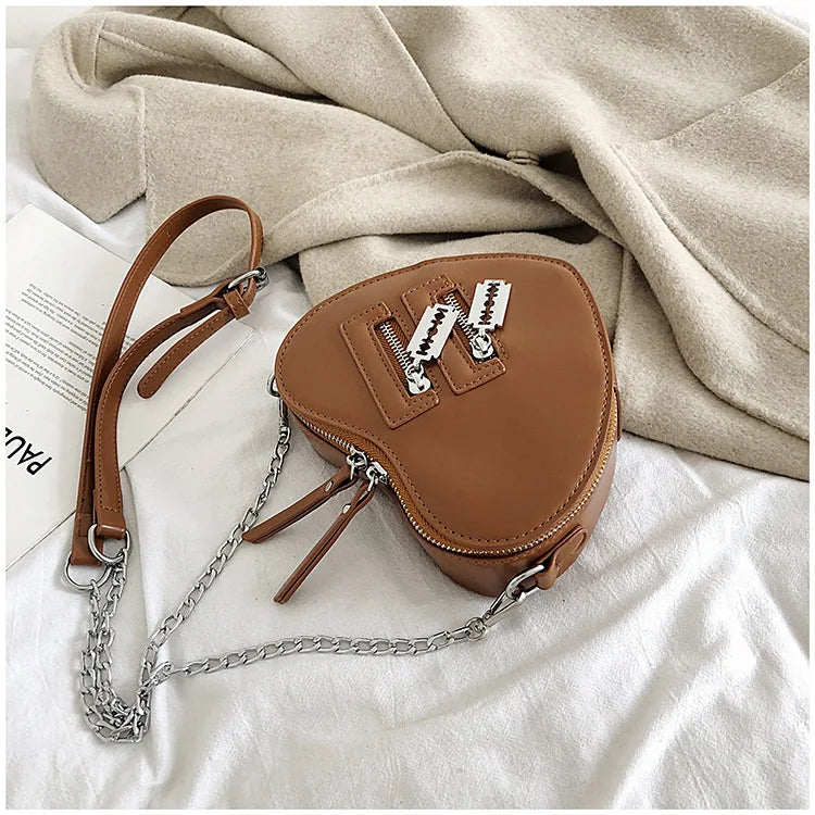 the GOTHIC HEART - Gothic Heart Blade Zipper Chain Crossbody Bags for Women/Girl, Casual Shoulder Purses Handbags