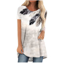 the TRIBAL - Western Aztec 3D Print Short Sleeve Oversized Tunic Tops for Women