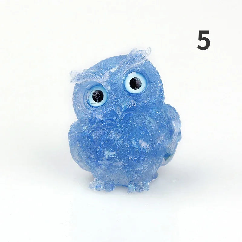 1PCS Natural Crystal Stone Gravel Owl Animal Crafts Hand Made Small Figurines DIY Resin Table Decor Home Decor Collect Gifts