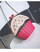 the CUPCAKE - Fashion Cakes Diamond Party Casual Purse, Ladies Chain Shoulder Bag, Handbag Crossbody Mini Messenger Bag