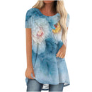 the MEADOW - Floral 3D Print Casual Short Sleeve Oversized Tunic T-Shirts for Women