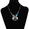 the STATEMENT - Bohemia Turquoise Stone Necklace for Women Chokers Handmade Pendants Necklaces Statement Jewelry