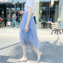 the TULLE TUTU - Fashion Summer Tutu Skirt Harajuku Tulle High Waist Midi Mesh Skirts