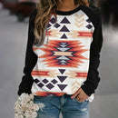 the NATIVE - Long Sleeve Tops Fashionable 3D Horse Pattern Printed Pullover Loose Tops for Women