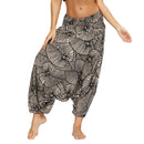 the HAREM BOHO - Bohemian Harem Pants Elastic Waist Wide Leg Long Pant Vintage Printed Trousers