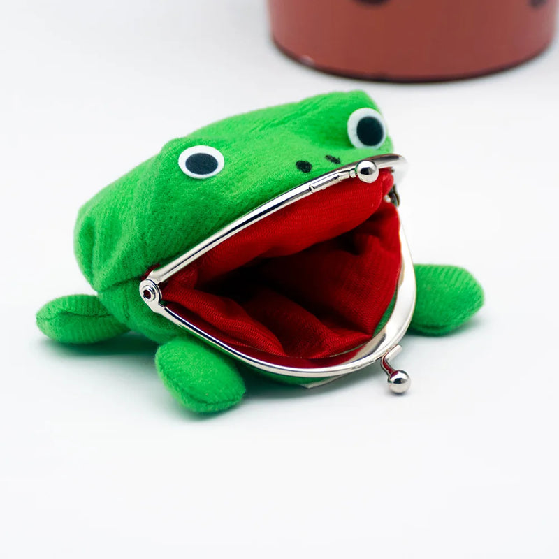 the FROGGY - Frog Coin Purses Cartoon Wallet Pouch, Anime Manga Shape Fluff Clutch Cosplay Cute Wallet Purse, Coin Holder Girls Gift