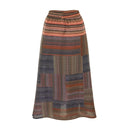 the GRUNGE BOHO - Women's Summer Elastic Waist Boho A-Line Flowy Long Maxi Skirt with Pockets