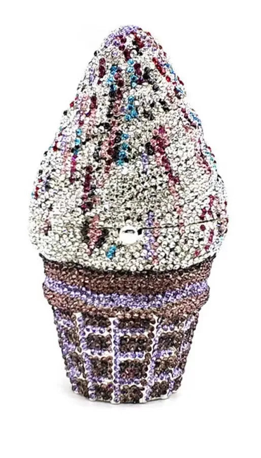 the I SCREAM FOR ICECREAM - Women Ice Cream Gems Day Clutches, Lady Clutch Purses for Wedding Party, Evening Small Purse