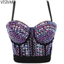 the ROCK STAR - Women's Sexy Luxury Camis Crop Corset Tank Top Bralette Push Up Bra