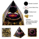 the GENERATOR - Natural Crystal Energy Generator Pyramid, Peridot Amethyst Reiki Healing Chakra Resin Pyramid, Egyptian Decor Room Decoration 1pc