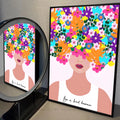 the GIRL POWER - 1PC Boho Girl Power Vase Flower Poster Self-Adhesive Art, Waterproof Paper Sticker Coffee House Bar Room Wall Decor