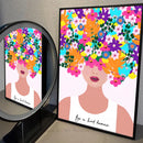 the GIRL POWER - 1PC Boho Girl Power Vase Flower Poster Self-Adhesive Art, Waterproof Paper Sticker Coffee House Bar Room Wall Decor