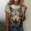 the WOLF WARRIOR - 3D Wolf Print Women T-Shirts Summer Fashion Animal Short Sleeve O-Neck Oversized T-Shirts for Women