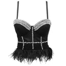 the ROCK STAR - Women's Sexy Luxury Camis Crop Corset Tank Top Bralette Push Up Bra