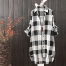 the PLAID BOHO - Women's Elegant Plaid Cotton Chic Blouses