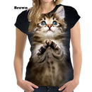 the CAT CRAZY LADY - Summer 3D Printing Cute Cat Fashion Short Sleeve Oversized T-Shirts for Women