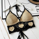 the CROP TOP - Swimwear Fashion Bohemian Beach Wear Outfit with Chest Pads Summer Sling Sexy Crochet Tops