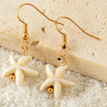 the BEACH TREASURES - 5pair/sets Bohemian Conch Shell Earrings Set for Women, Exquisite Starfish Summer Jewelry