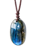 the HEALER - Natural Labradorite Pendant Necklaces, Energy Necklaces, Healing Crystal Necklace, Stones Ornament, Home Decor